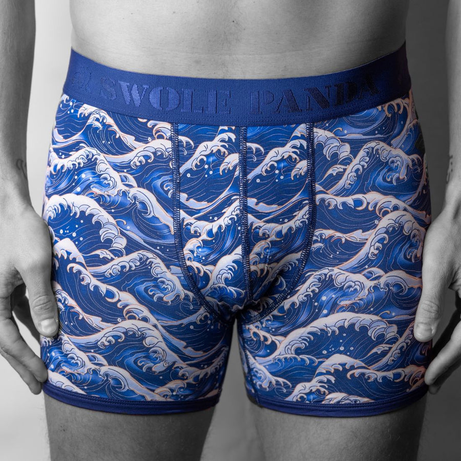 Bamboo Boxers - Waves · Swole Panda Wholesale